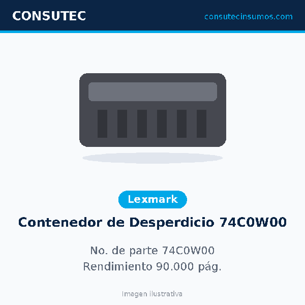 Lexmark Contenedor de Desperdicio 74C0W00