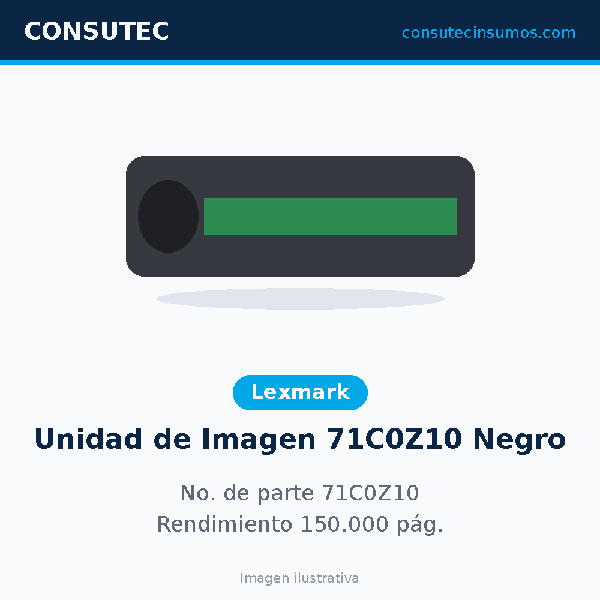 Lexmark Unidad de Imagen 71C0Z10 Negro