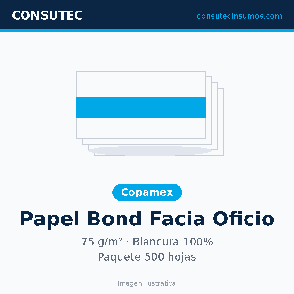 Papel Bond Copamex Facia Oficio 500 hojas