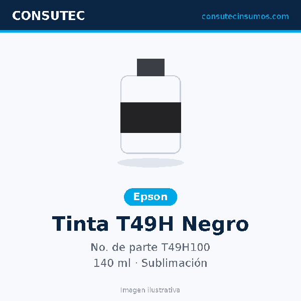 Tanque de Tinta Epson T49H Negro 140ml T49H100