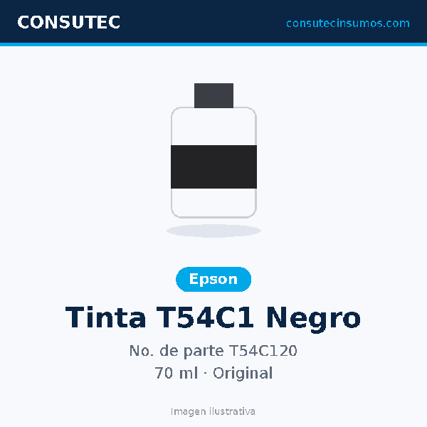 Tanque de Tinta Epson T54C1 Negro 70ml T54C120