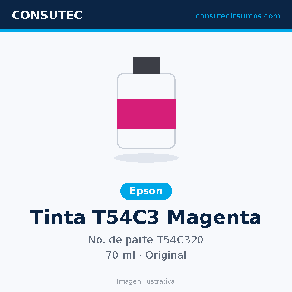 Tanque de Tinta Epson T54C3 Magenta 70ml T54C320