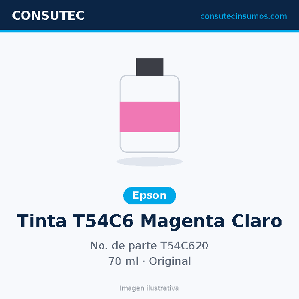 Tanque de Tinta Epson T54C6 Magenta Claro 70ml T54C620