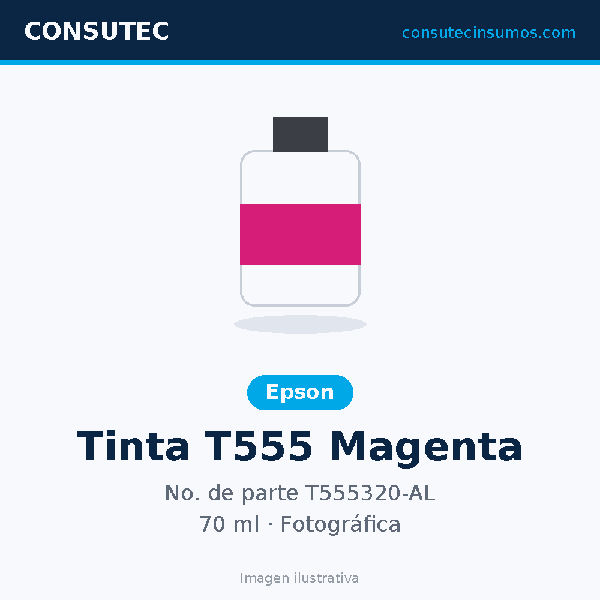 Tanque de Tinta Epson T555 Magenta 70ml T555320-AL