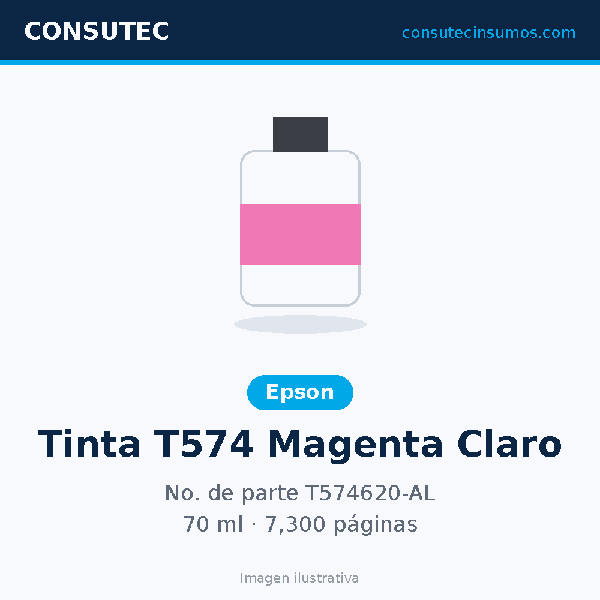 Tanque de Tinta Epson T574 Magenta Claro 70ml T574620-AL