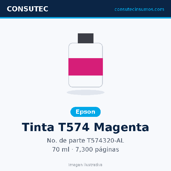 Tanque de Tinta Epson T574 Magenta 70ml T574320-AL