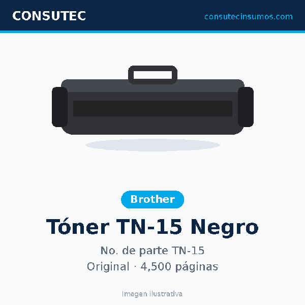 Tóner Brother TN-15 Negro