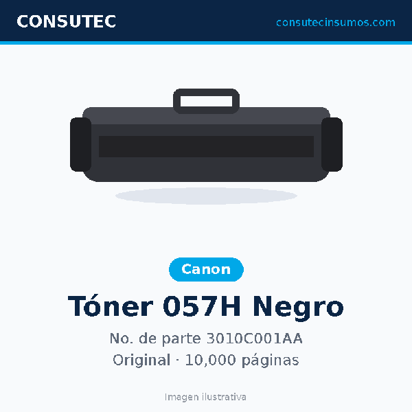 Tóner Canon 057H Negro 3010C001AA