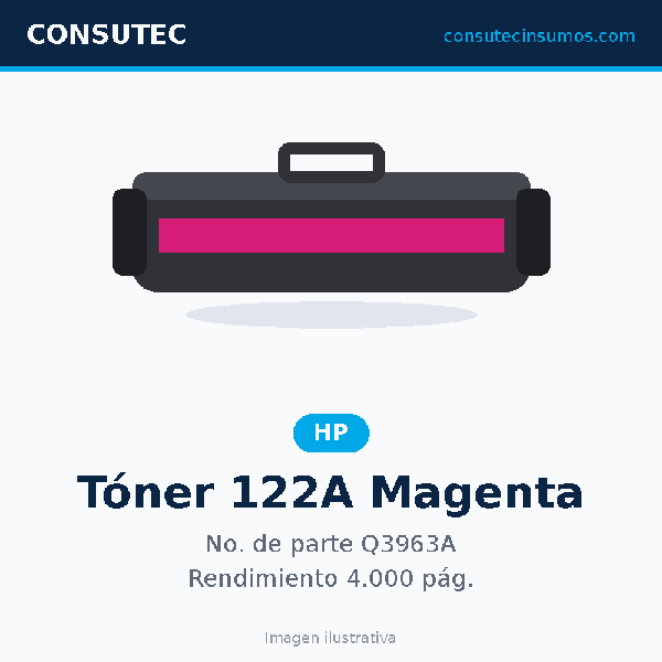 Tóner HP 122A Magenta Q3963A