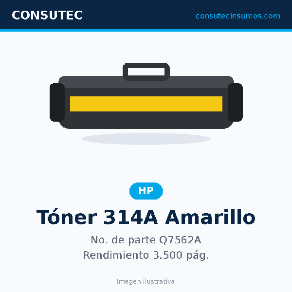 Tóner HP 314A Amarillo Q7562A
