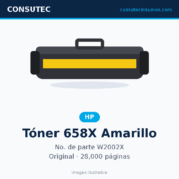 Tóner HP 658X Amarillo W2002X
