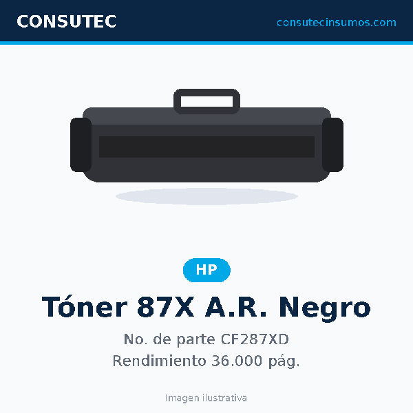 Tóner HP 87X Alto Rendimiento Negro CF287XD