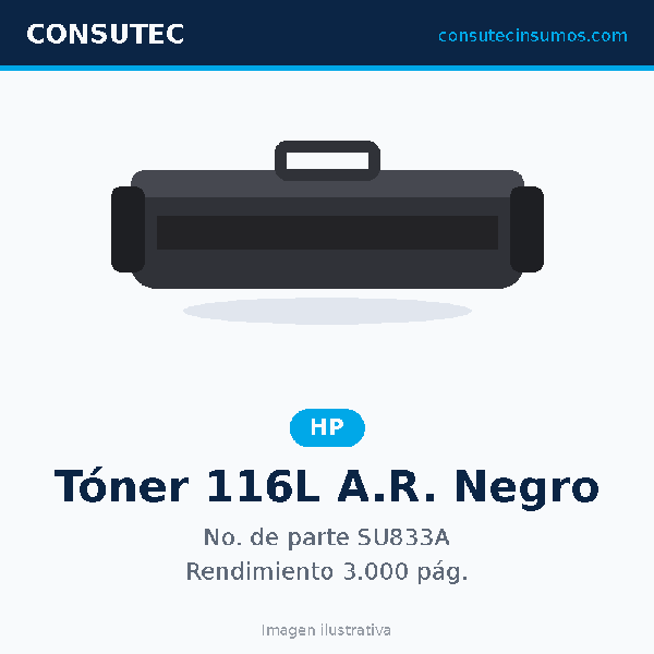Tóner HP 116L Alto Rendimiento Negro SU833A