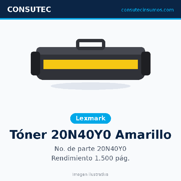 Tóner Lexmark 20N40Y0 Amarillo