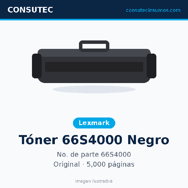 Tóner Lexmark 66S4000 Negro
