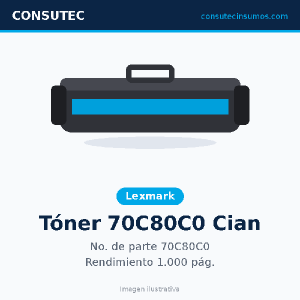 Tóner Lexmark 70C80C0 Cian