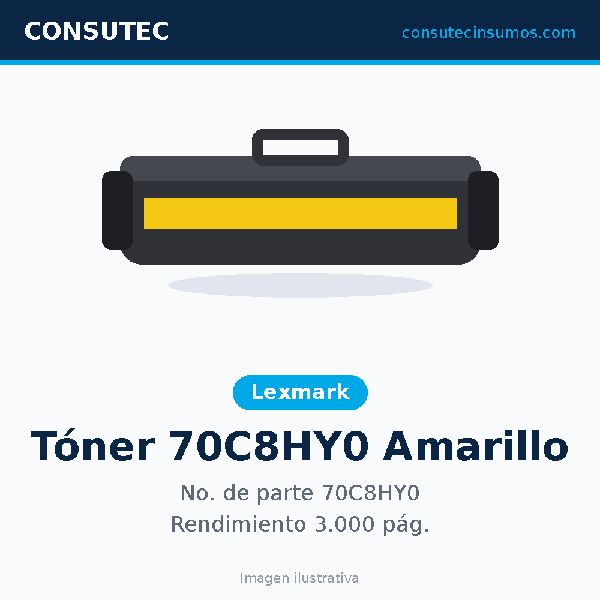 Tóner Lexmark 70C8HY0 Amarillo