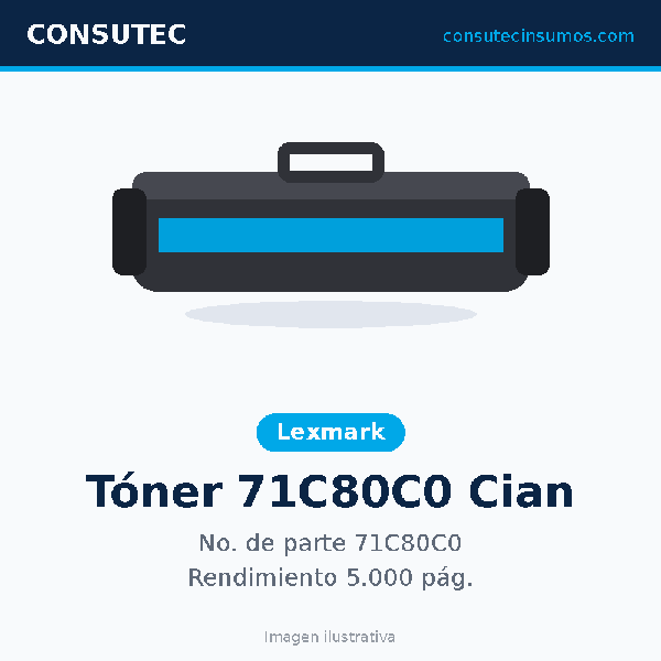 Tóner Lexmark 71C80C0 Cian
