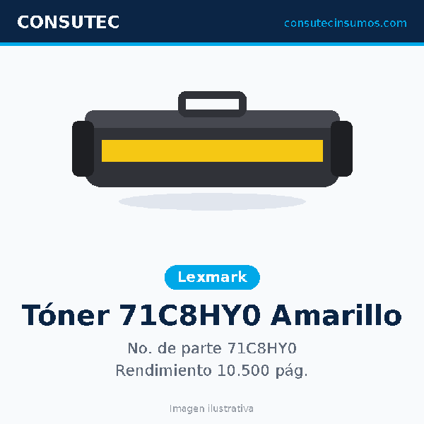 Tóner Lexmark 71C8HY0 Amarillo