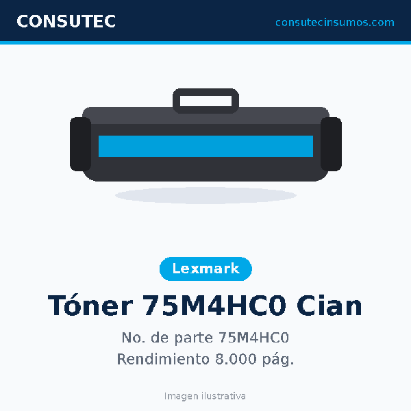 Tóner Lexmark 75M4HC0 Cian