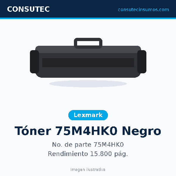 Tóner Lexmark 75M4HK0 Negro