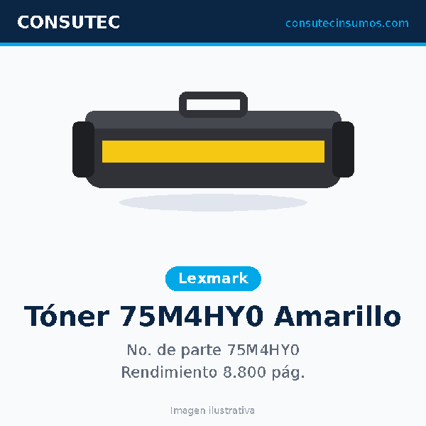 Tóner Lexmark 75M4HY0 Amarillo