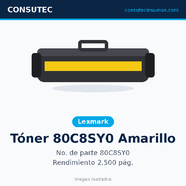 Tóner Lexmark 80C8SY0 Amarillo
